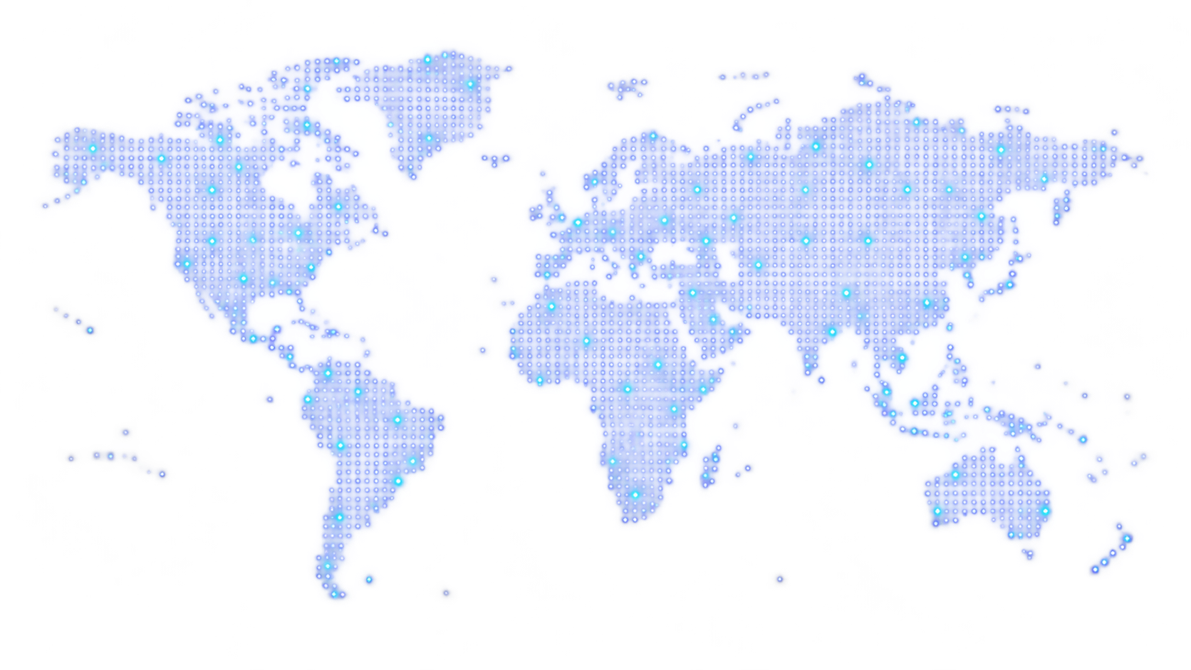 Dotted world map representing KNACK's global research coverage